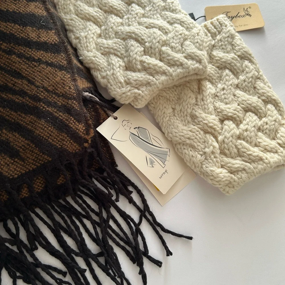 Blanket Scarf and boot cuffs set